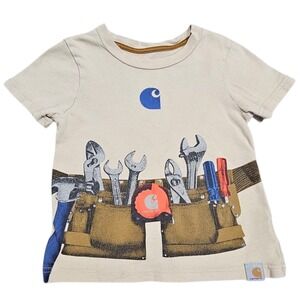 Carhartt‎ Graphic Tee Construction Tools Short Sleeve Top Kids 3T Work Belt
